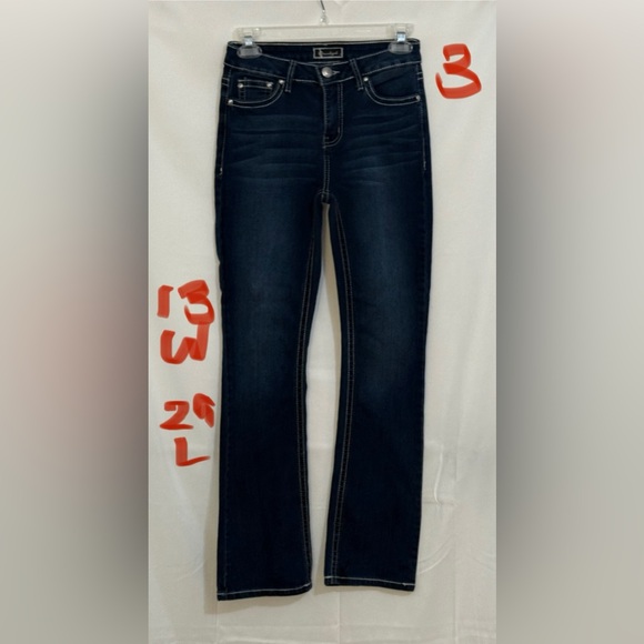 Shirley of Hollywood Denim - Shirley of Hollywood Dark Blue Straight Leg Jeans
